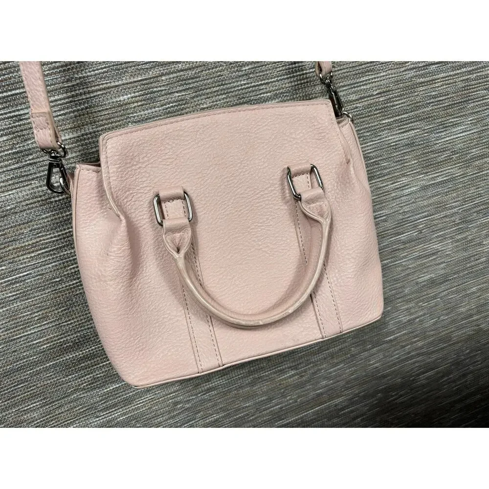 Steve Madden Satchel Bag Womens Small Pink Faux Leather Crossbody Zip Purse